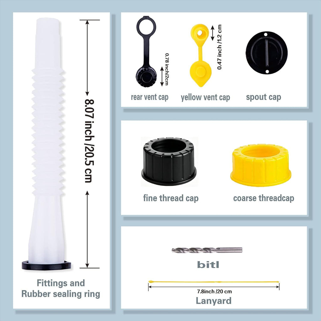 Gas Can Spouts with Vent Cap for 1 2 5 Gallon P3337