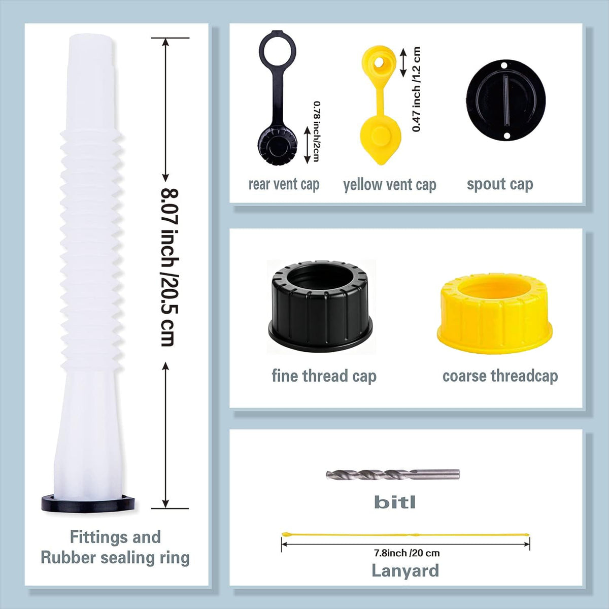 Gas Can Spouts with Vent Cap for 1 2 5 Gallon P3337