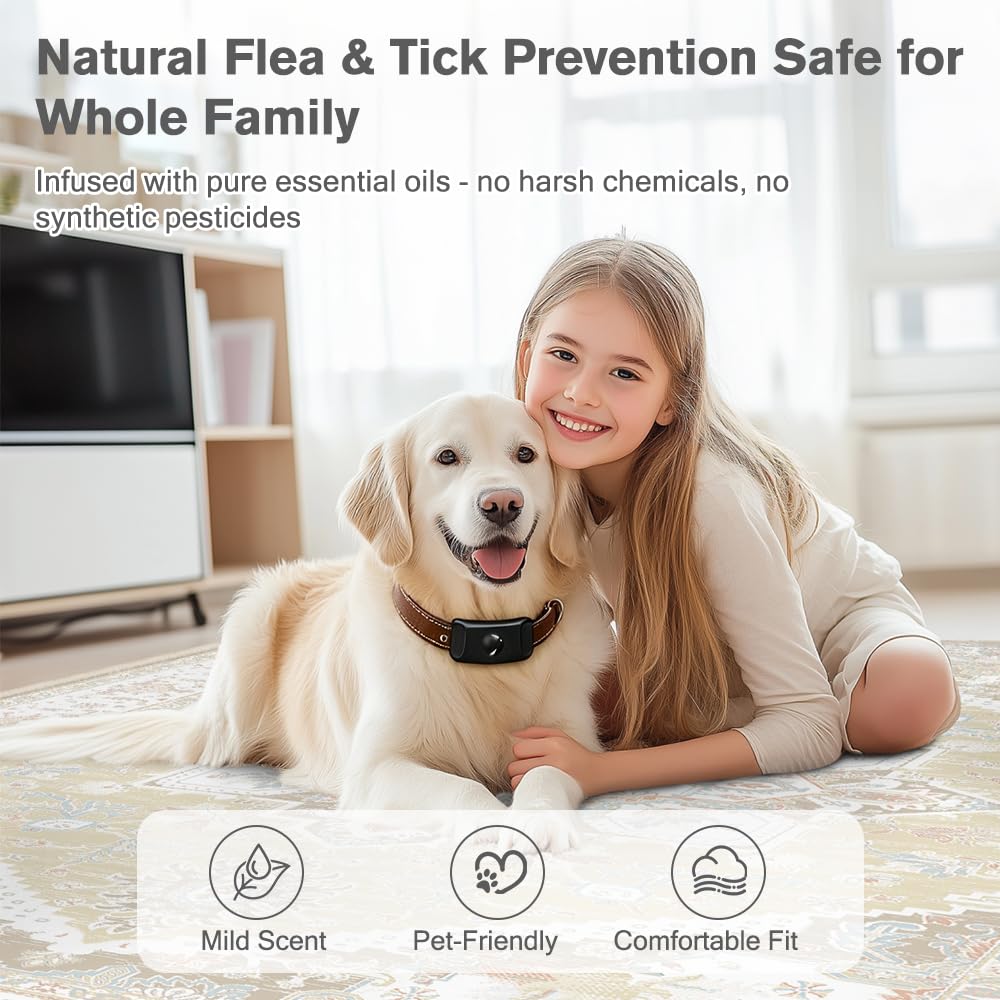 Flea and Tick Pendant for Dogs with 2 Silicone Buckles 4 Refills N83585