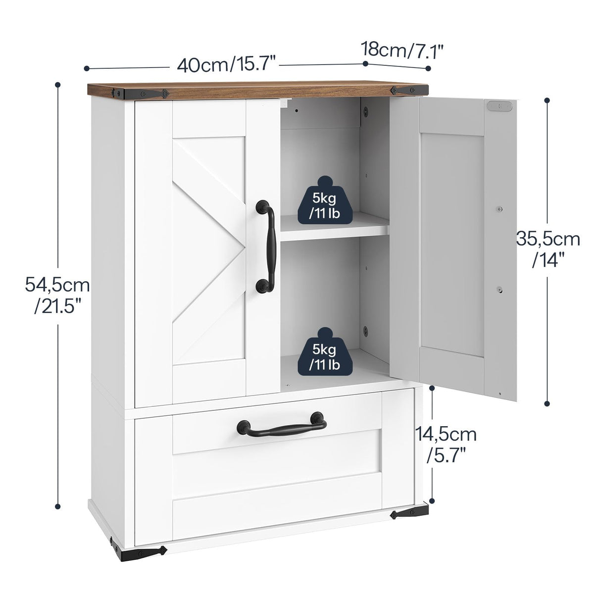 Wall Mounted Cabinet with Adjustable Shelf E436