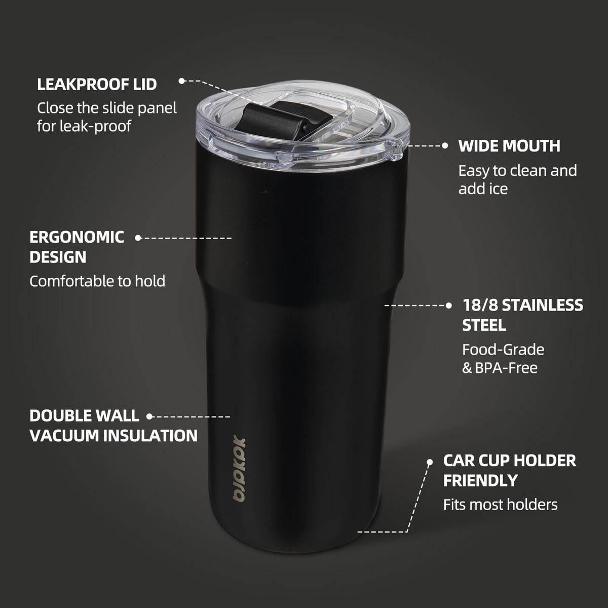 20oz Spill Proof Insulated Stainless Steel Tumbler R349