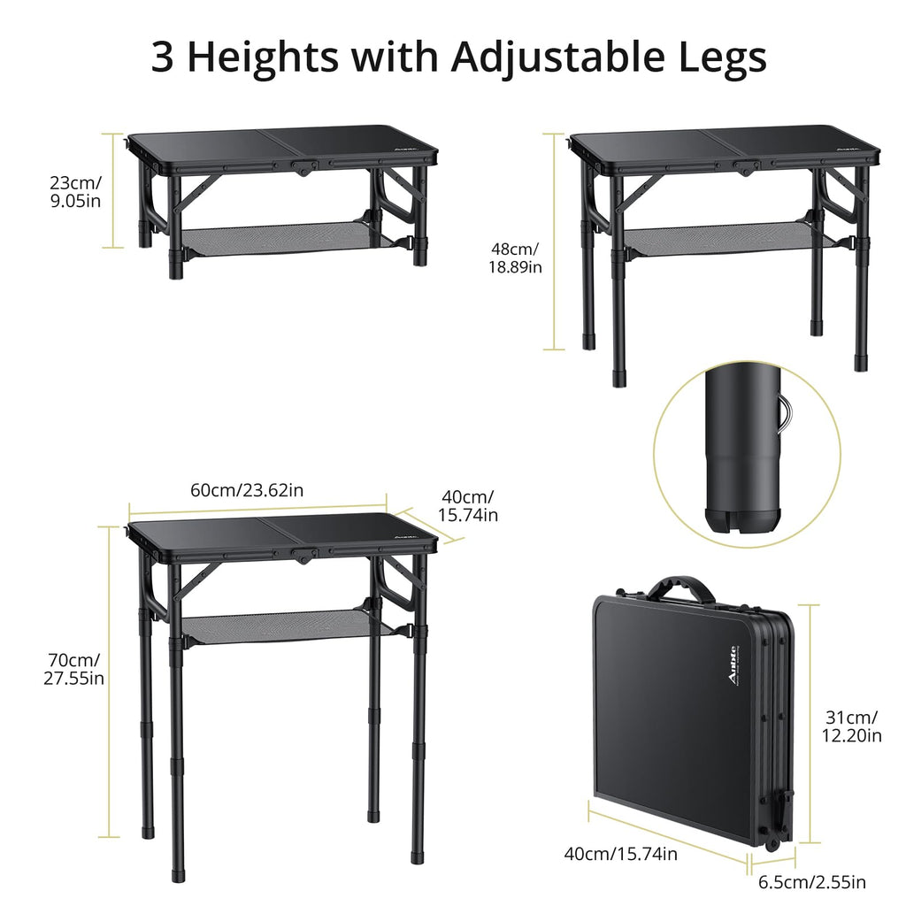 24"X 16" Adjustable Height Folding Camping Table Y859548