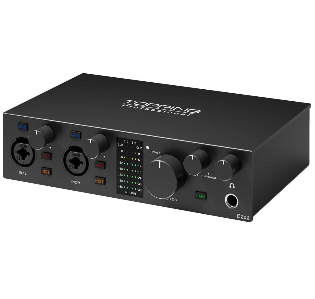 USB Audio Interface with 48V Phantom Power, Black I8710