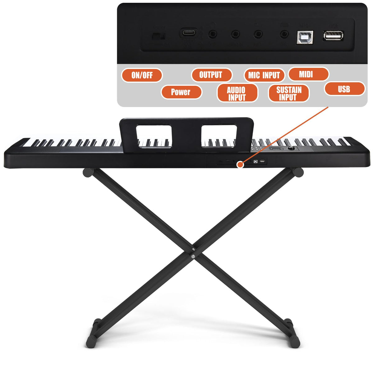 88 Key Electric Digital Piano with Semi Weighted Keys D143