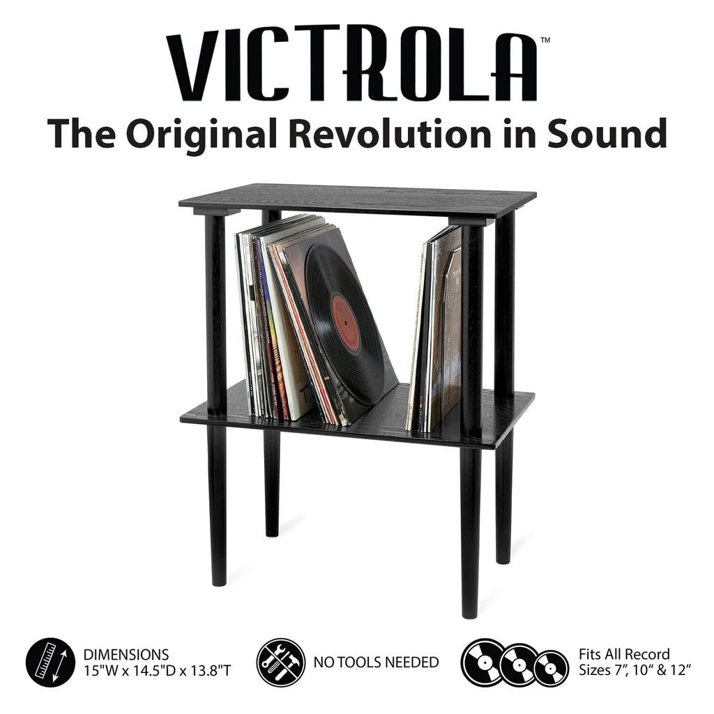 Black 6-in-1 Bluetooth Record Player with Stand O4323