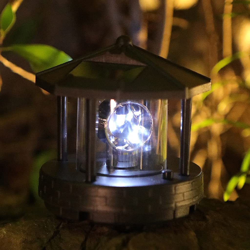 2 Pcs Solar Powered Lighthouse Shape Light D55433