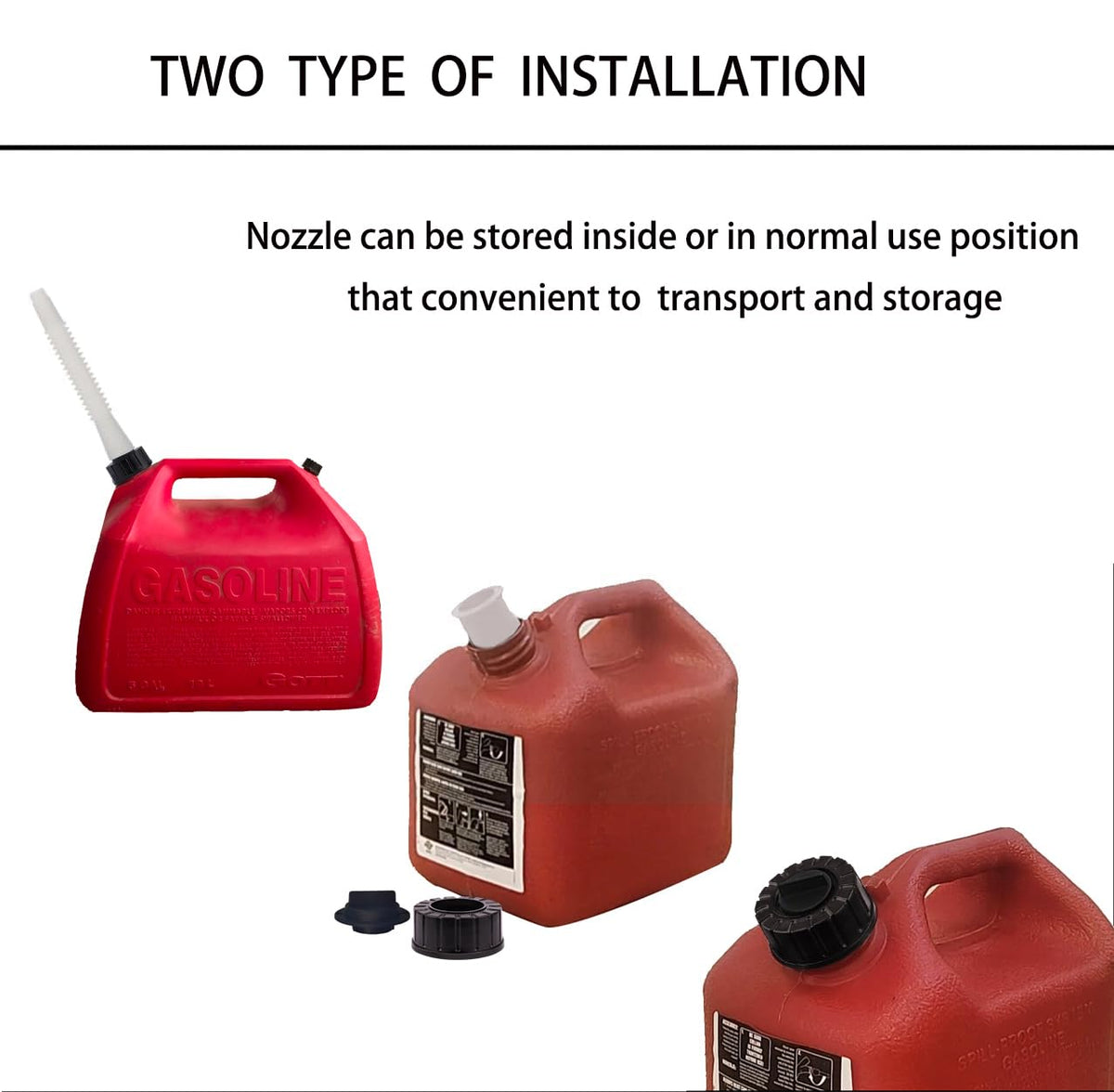 Gas Can Spouts with Vent Cap for 1 2 5 Gallon P3337