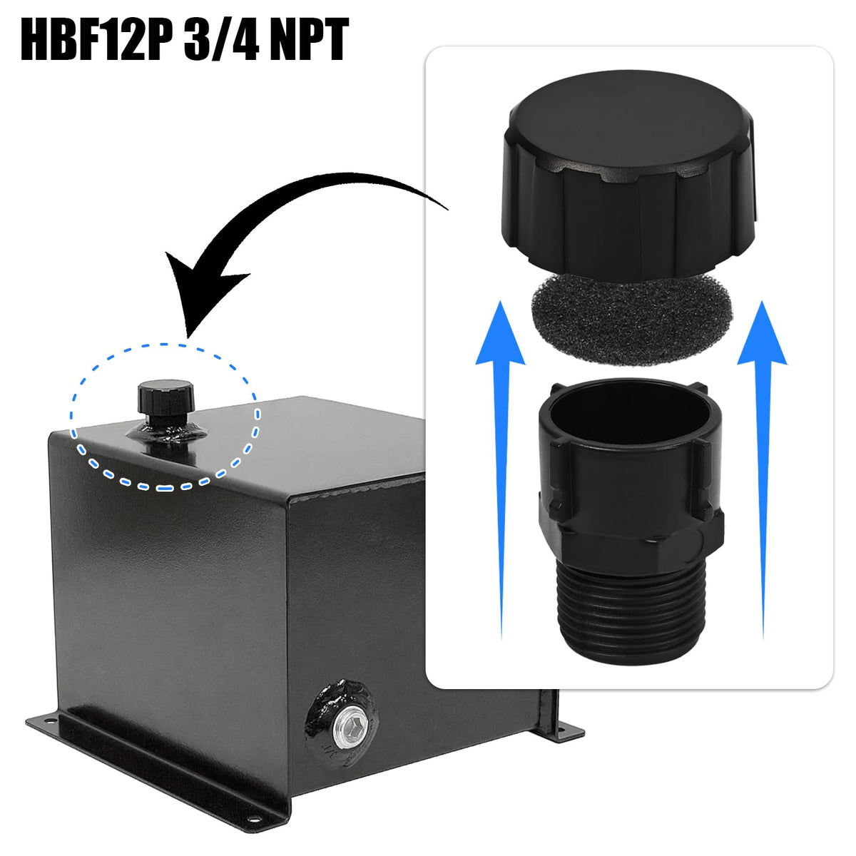3/4 NPT Hydraulic Power Unit Poly Breather Cap M14666
