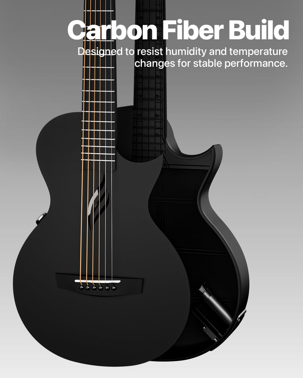 Carbon Fiber 35-Inch Smart Acoustic-Electric Travel Guitar X584806