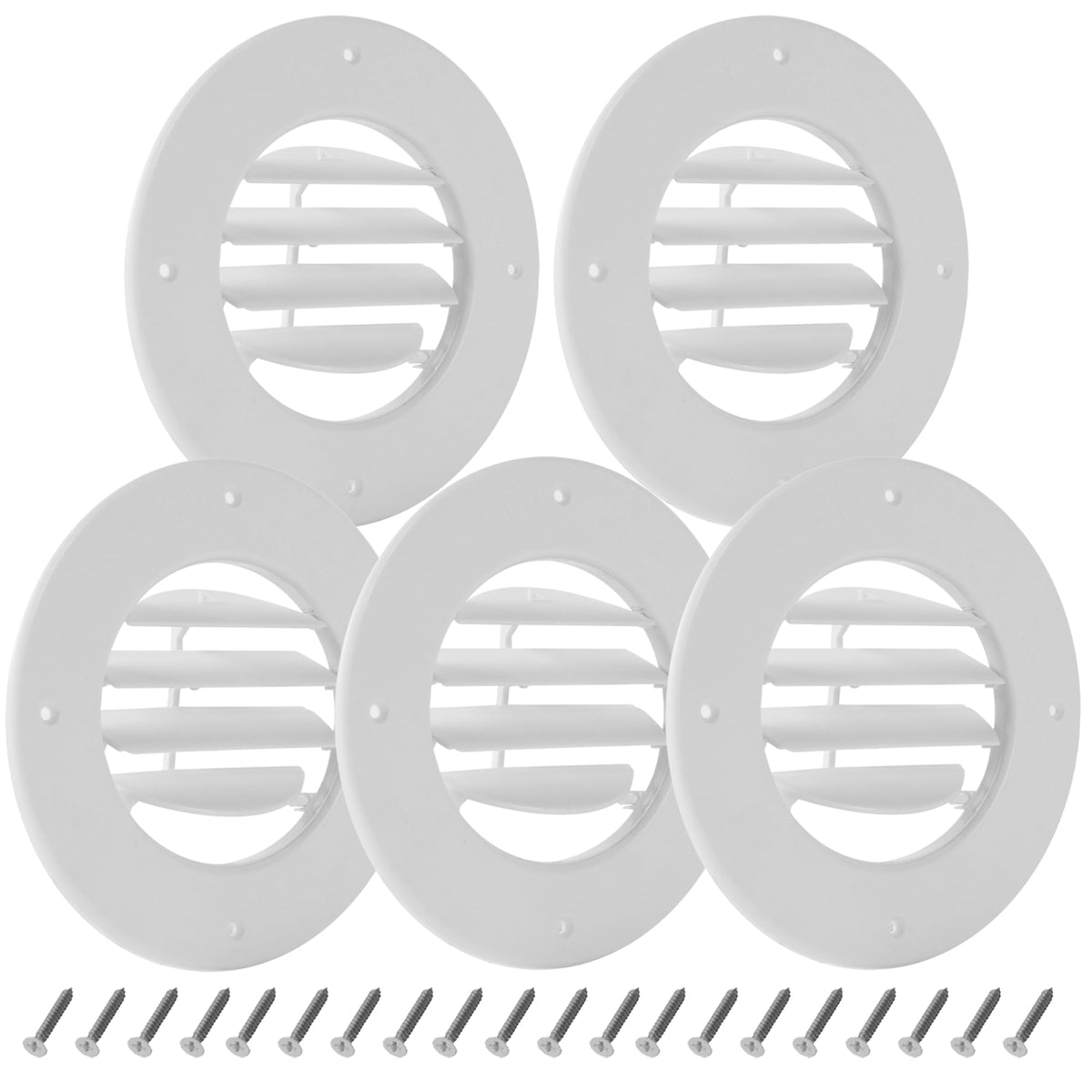 6.5" White RV Ceiling Vent Covers 5-Pack A134
