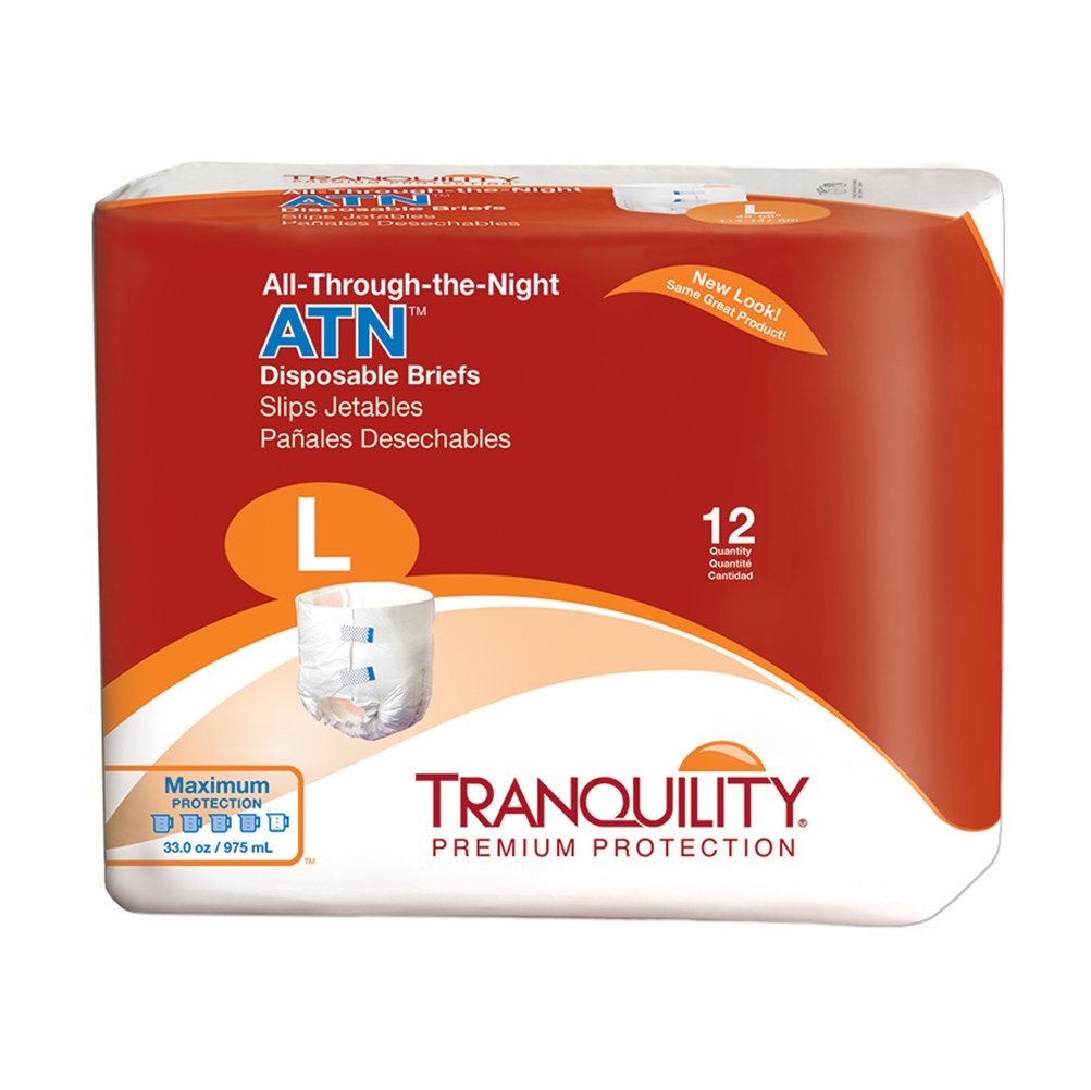 Large Adult Diapers with Tabs, 12 Ct T4044