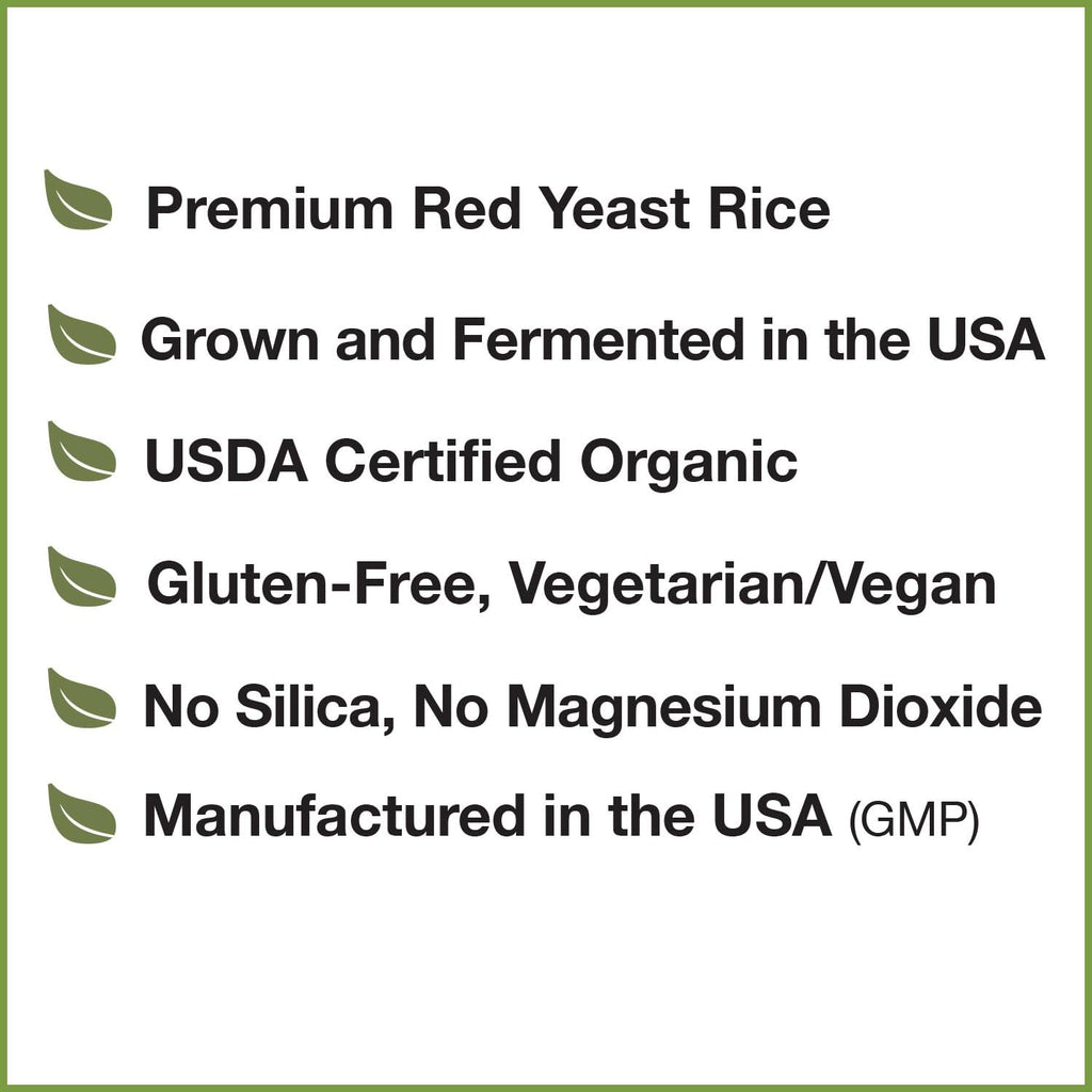 Organic Red Yeast Rice Supplement, 120 Capsules N3314