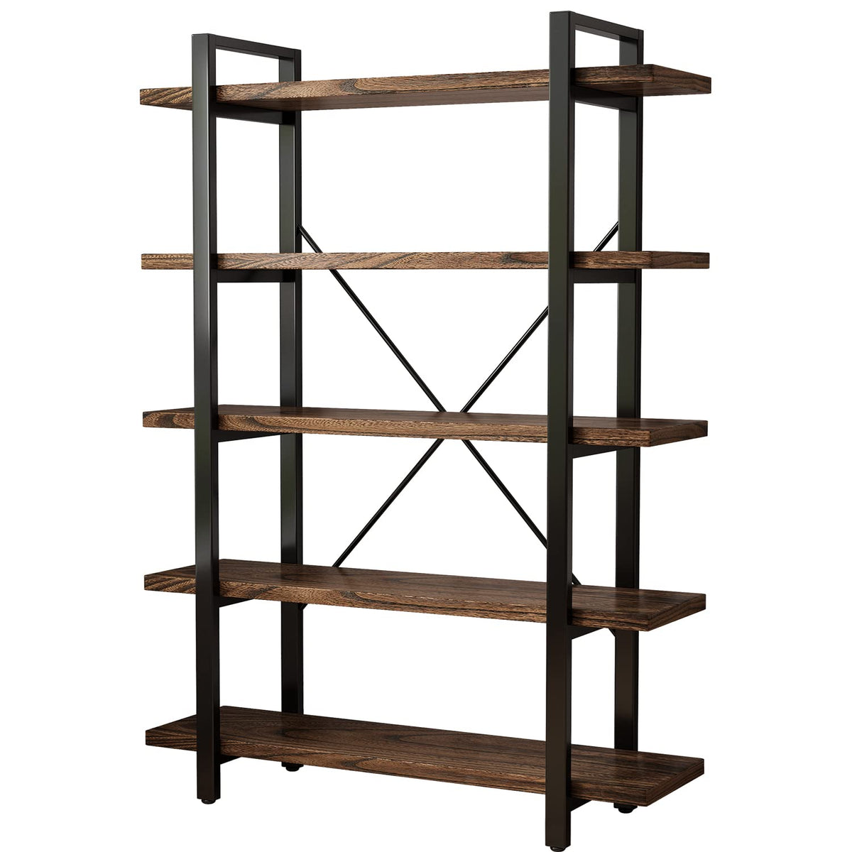 5-Tier Solid Wood and Metal Bookcase I81720