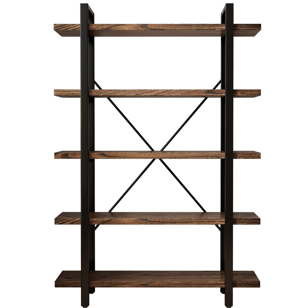 5-Tier Solid Wood and Metal Bookcase I81720