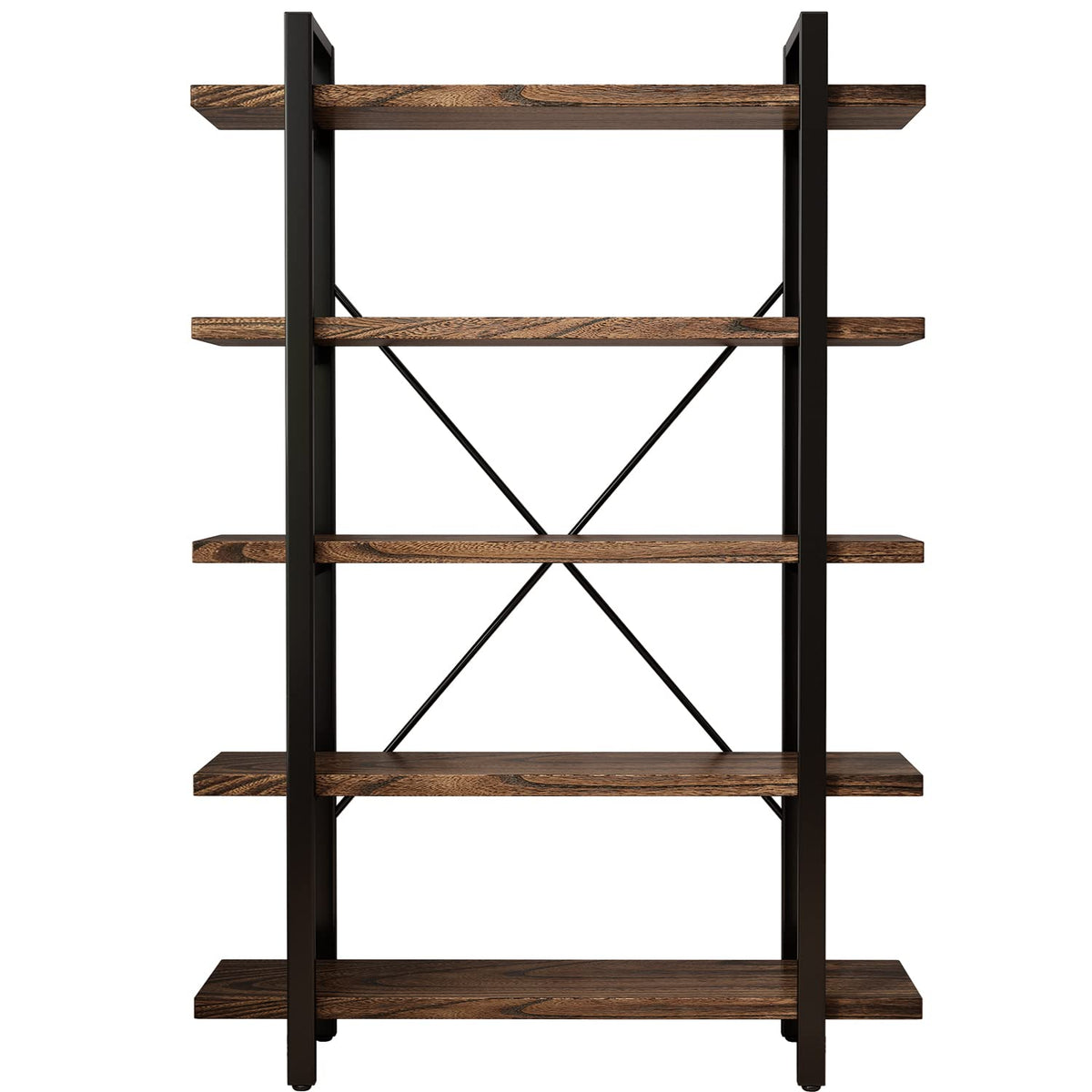 5-Tier Solid Wood and Metal Bookcase I81720