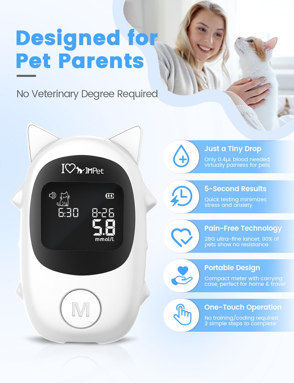 Glucose Monitoring Kit for Dogs & Cats with 100 Strips X75523