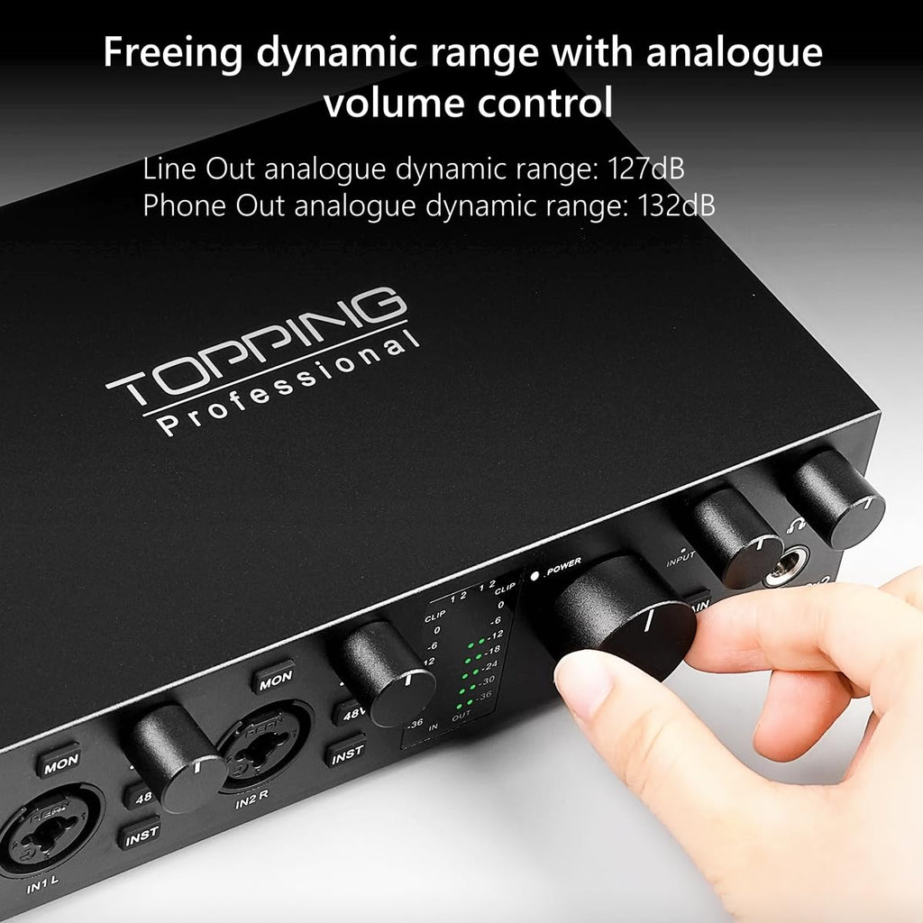 USB Audio Interface with 48V Phantom Power, Black I8710