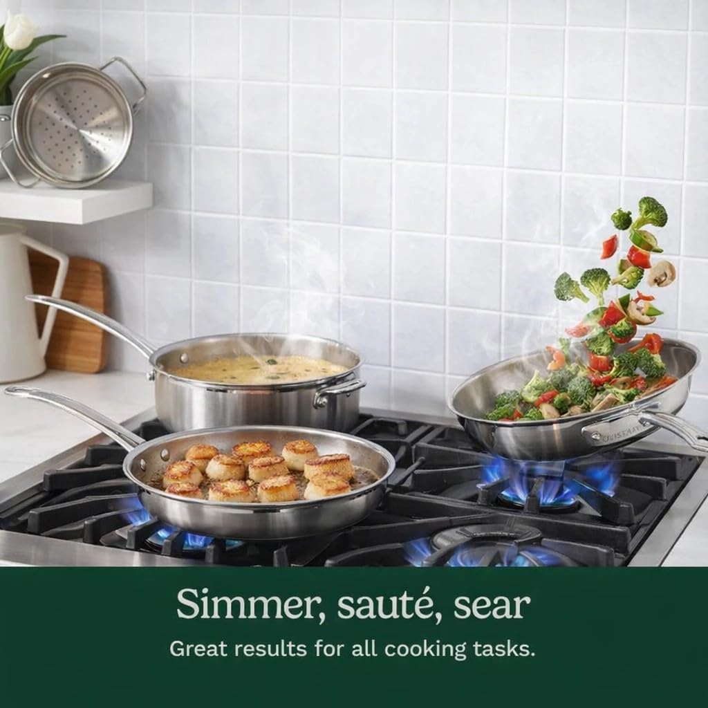 Stainless Steel 12 pc Induction Compatible Cookware Set Y96029