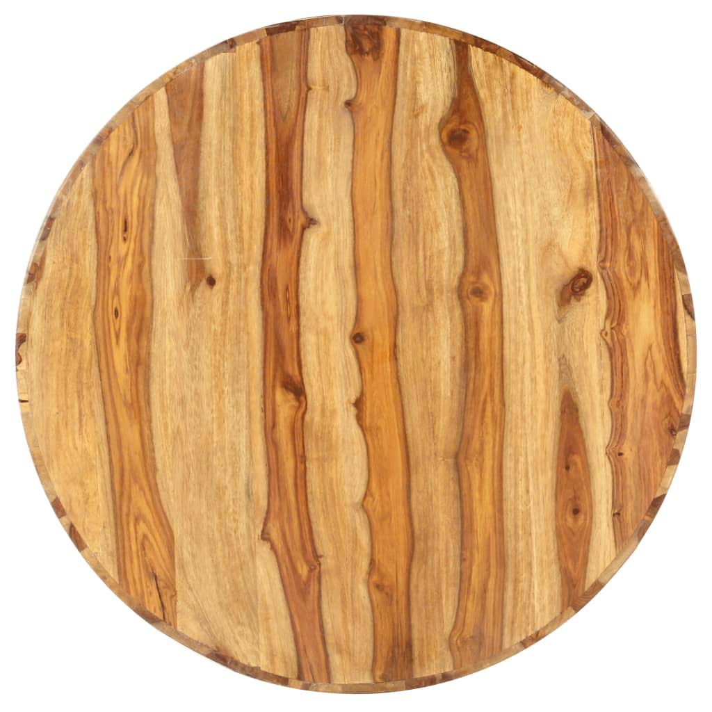 Solid Sheesham Wood Round Coffee Table with Storage Shelf B7986