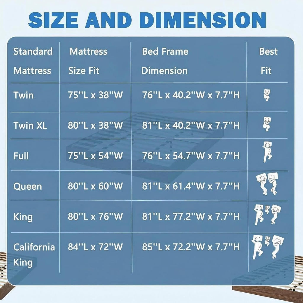 Wooden California King Size Platform Bed Frame L216203