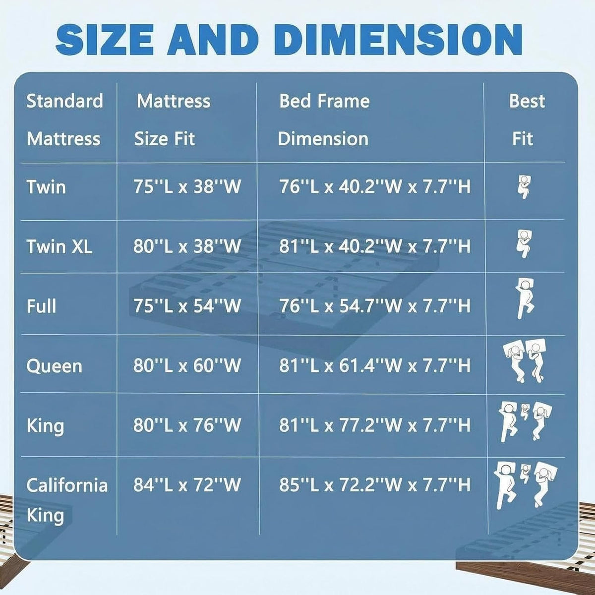Wooden California King Size Platform Bed Frame L216203