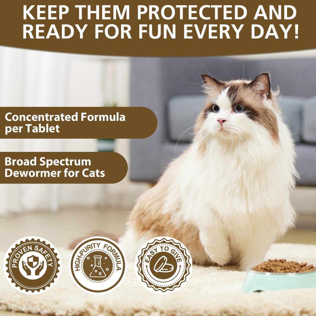 Broad-Spectrum Dewormer for Cats & Kittens, 50 Tablets R86510