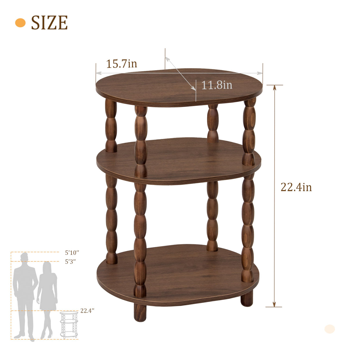 3-Tier Oval Side Table G7634