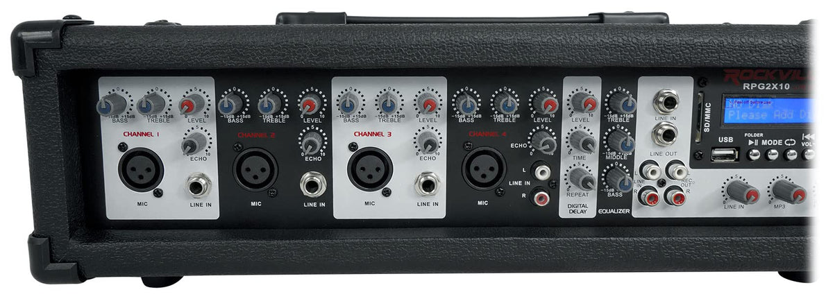 10" PA Speaker Pair with Mixer and Wireless Mics W354106