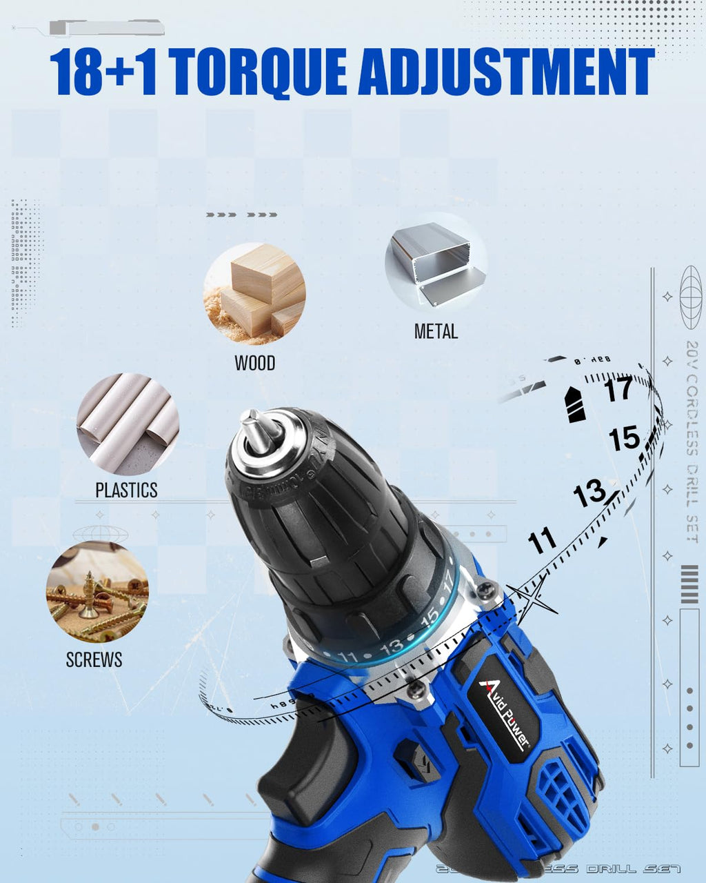 20V Cordless Drill Set with Battery and Charger X1530