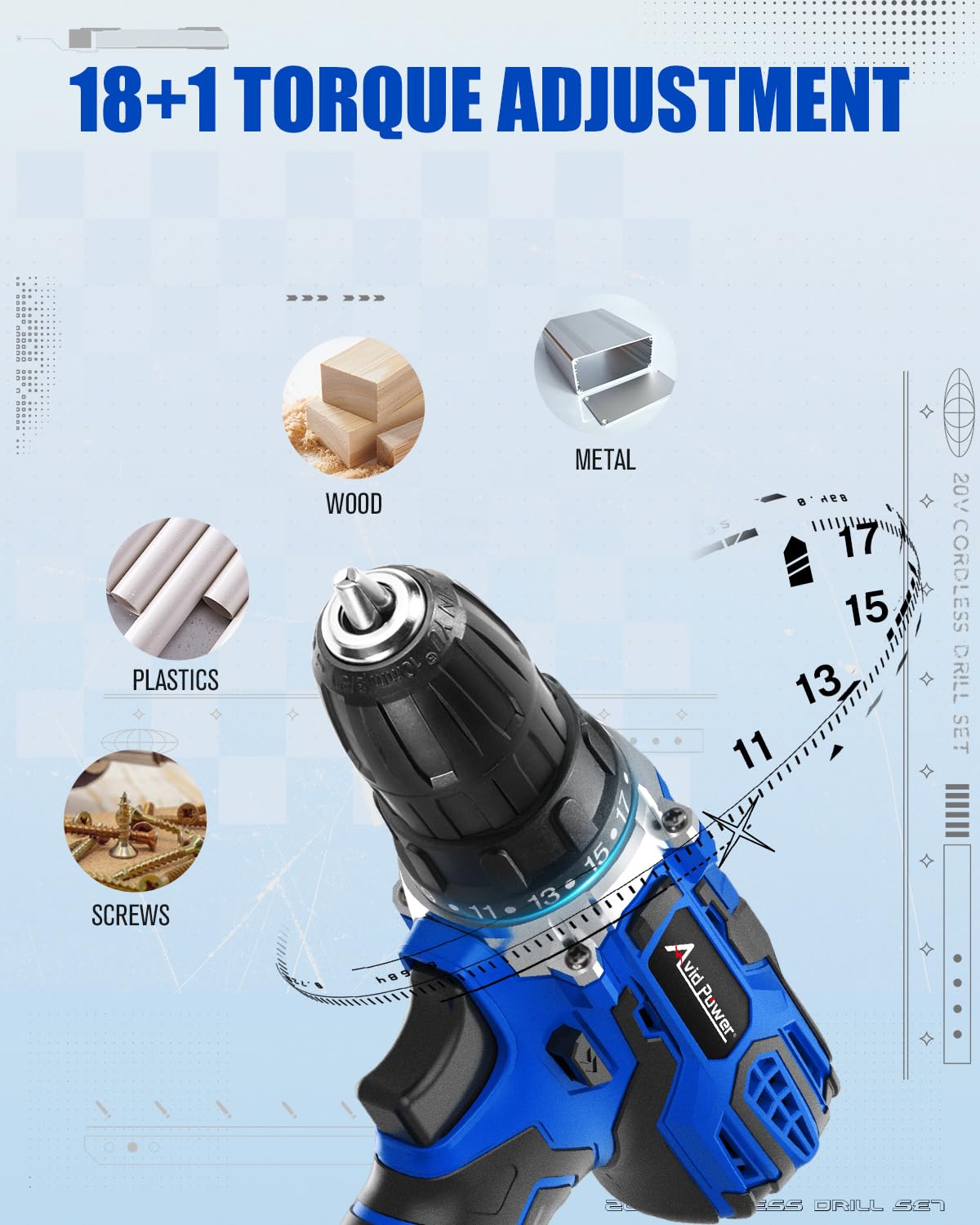 20V Cordless Drill Set with Battery and Charger X1530