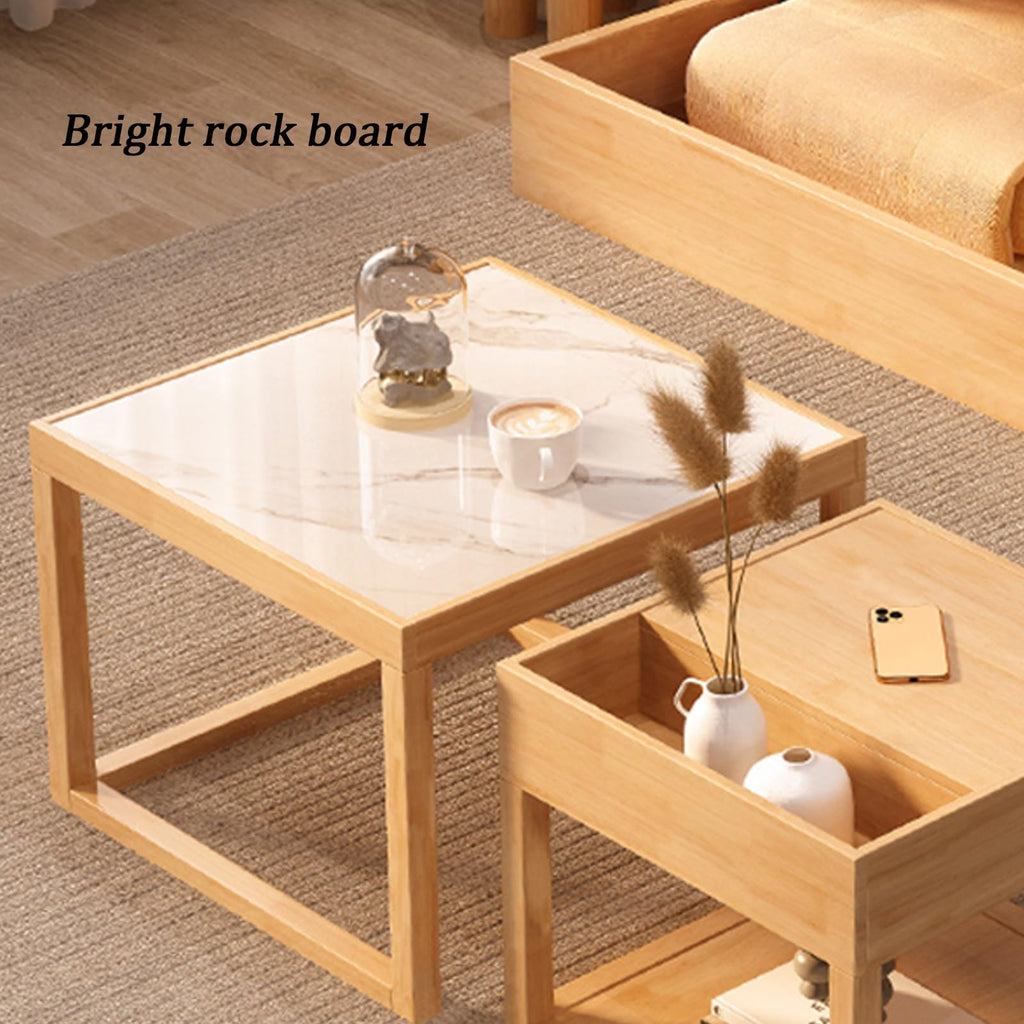 Square Two-Piece Coffee Table Set with Hidden Drawer Storage C78695