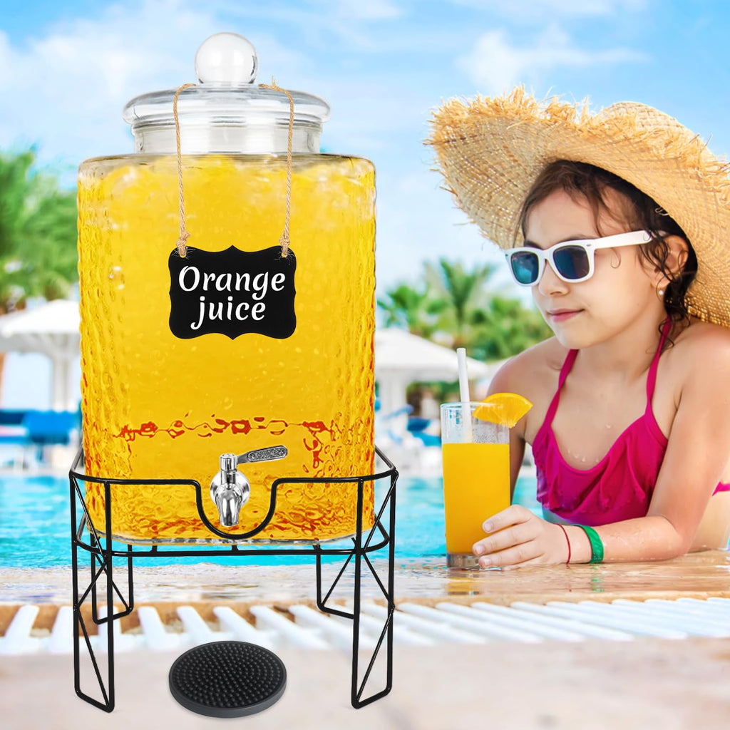 4.6 Gallon Glass Beverage Dispenser with Stand D950