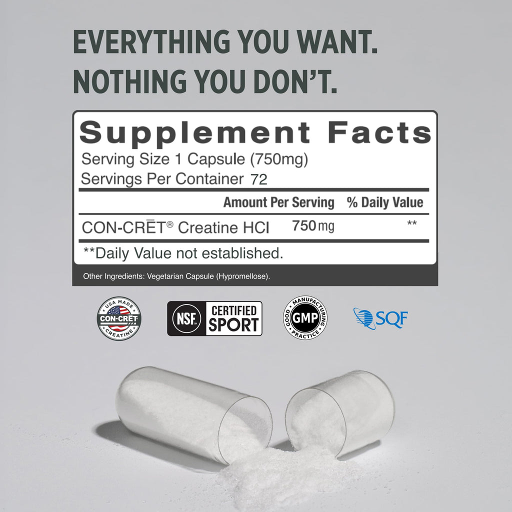 Creatine HCl Capsules 72 Count U54729