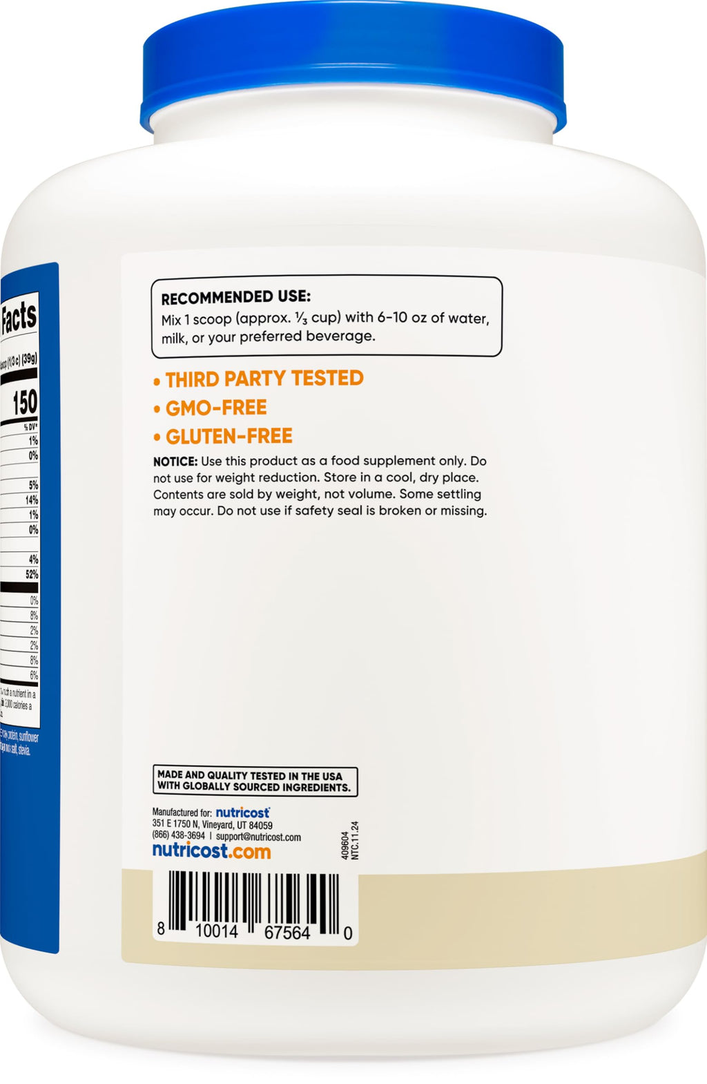 Grass-Fed Whey Protein Isolate Vanilla 5LBS G766