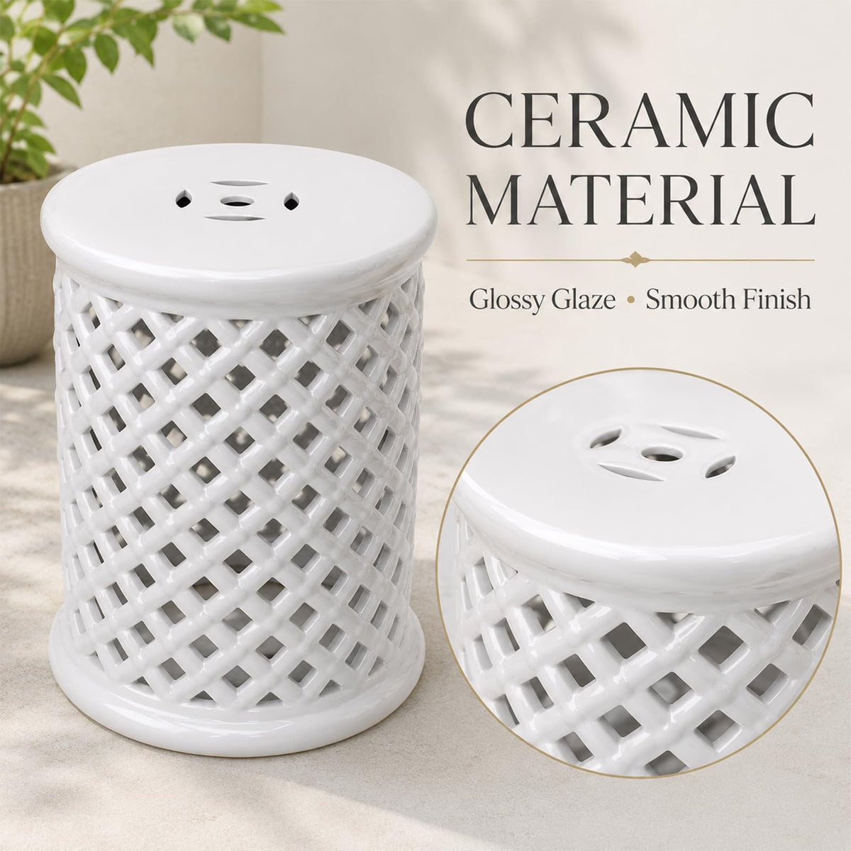 Glazed Ceramic Garden Stool N86211