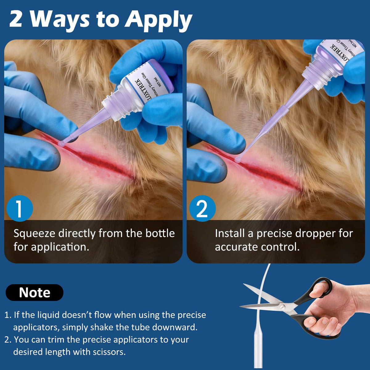 3ml Veterinary Surgical Skin Glue with 15 Applicators T396981