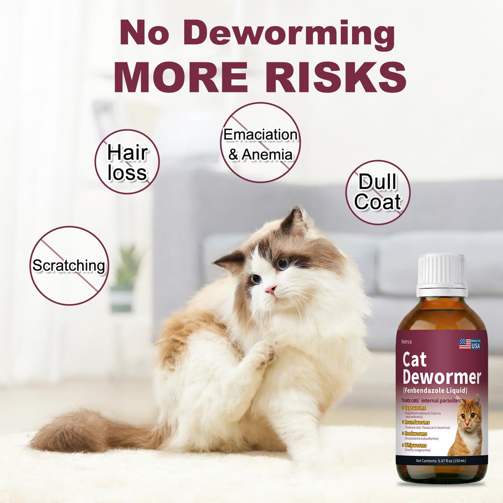 Fenbendazole Dewormer for Cats & Kitten, 150 mL V5377