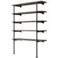 14" Deep 2Pcs Industrial Retro Wall Mount Iron Pipe Shelf T967