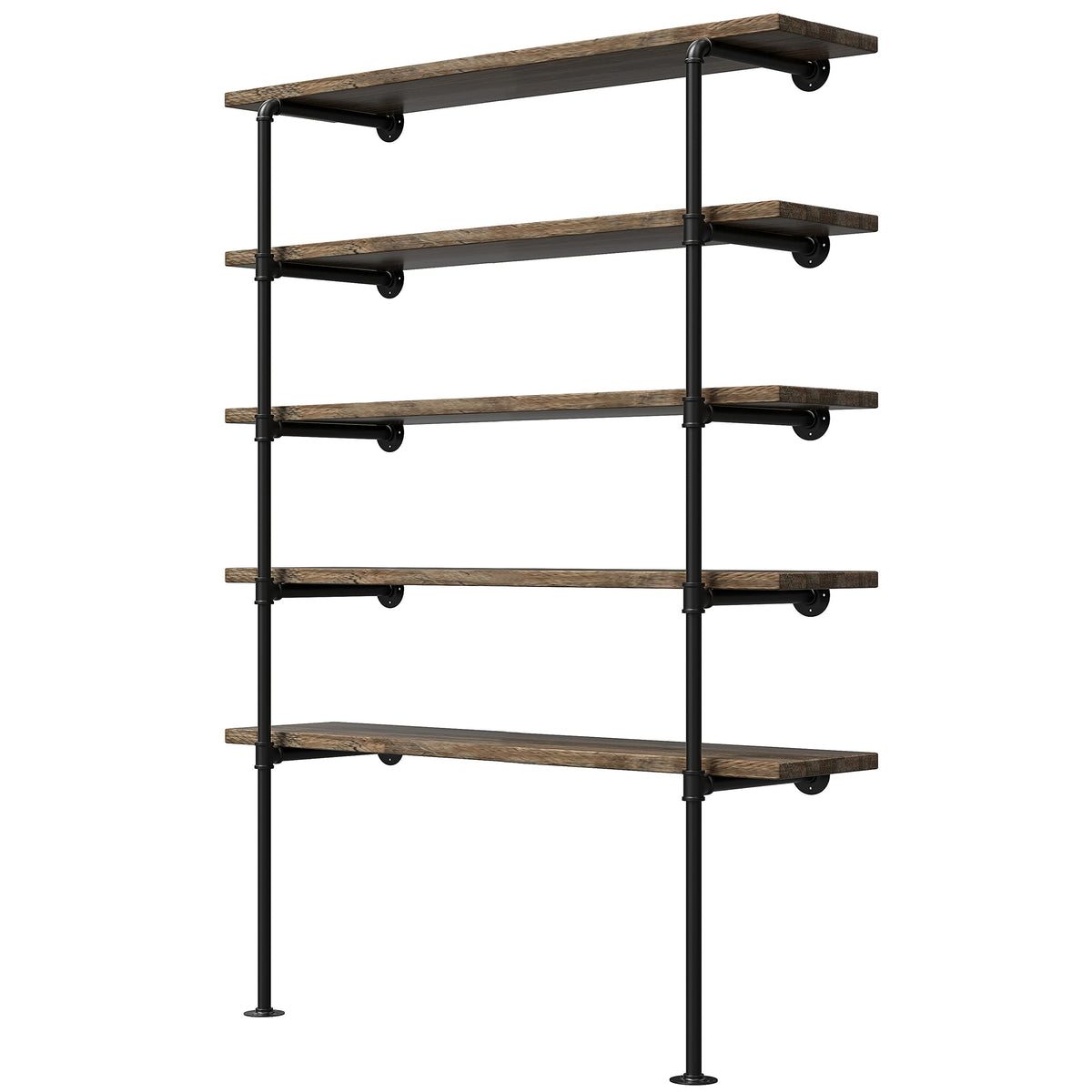14" Deep 2Pcs Industrial Retro Wall Mount Iron Pipe Shelf T967