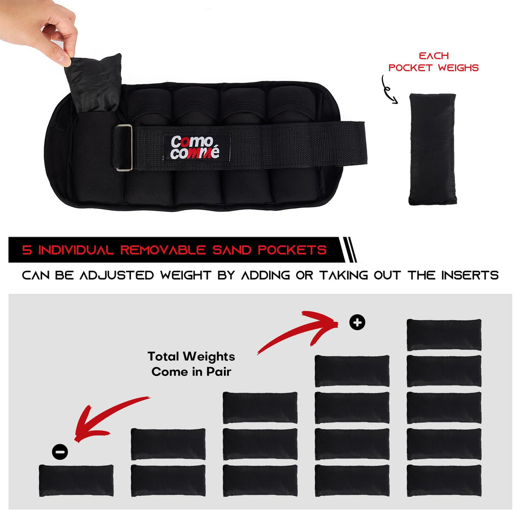 Adjustable Ankle Weights 2 3 5 lb 1 Pair V7043
