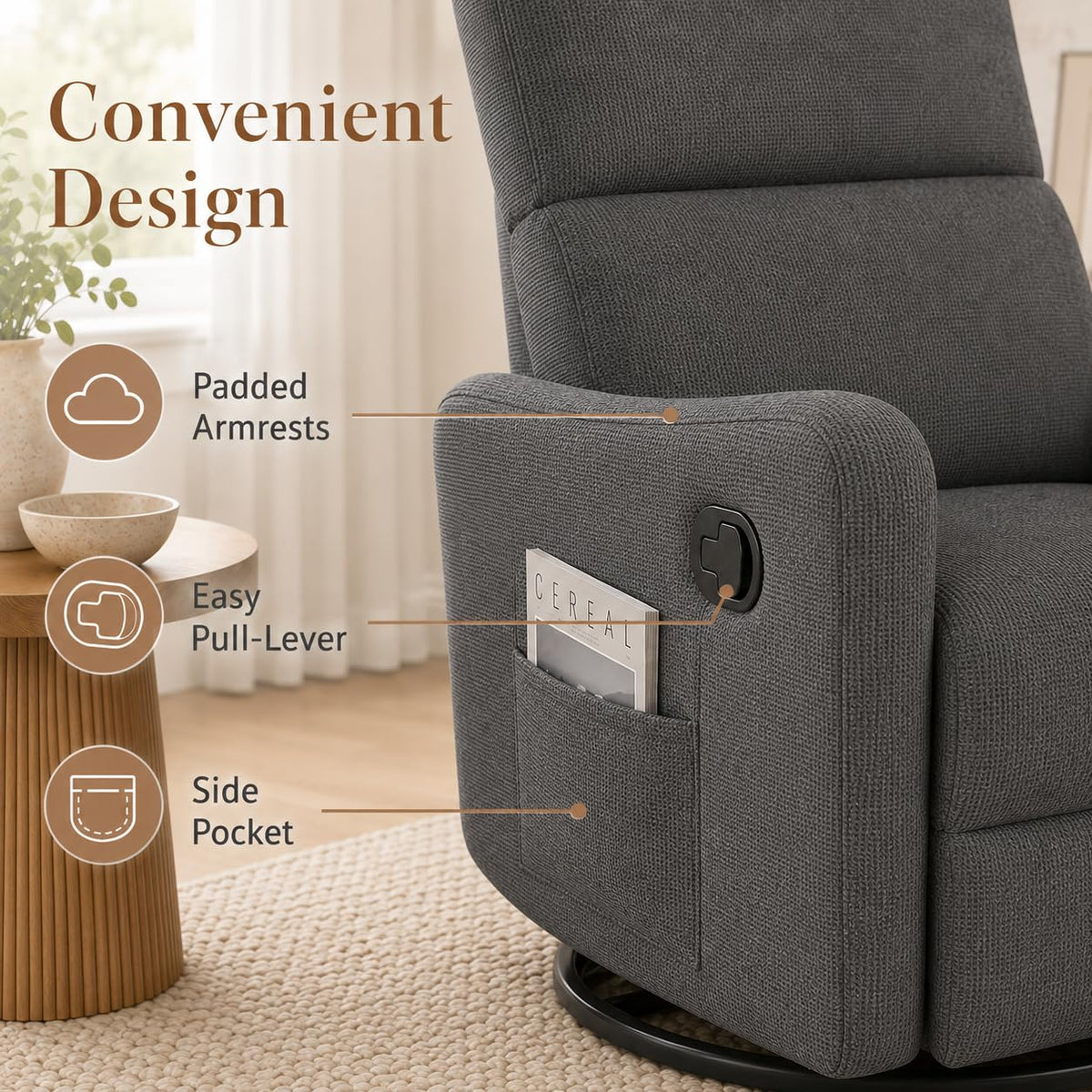 Swivel Rocker Recliner Chair J315602
