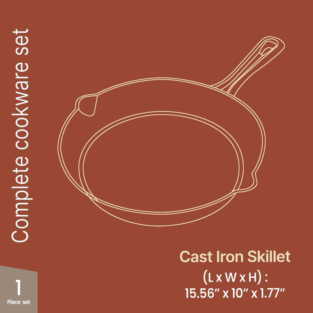 10" Pre Seasoned Cast Iron Skillet with Glass Lid R302