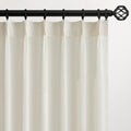 132 Inch Pinch Pleated Linen Curtains 2 Panels Natural Semi Sheer K5303