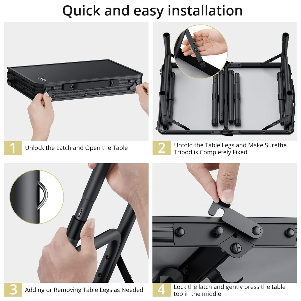 24"X 16" Adjustable Height Folding Camping Table Y859548