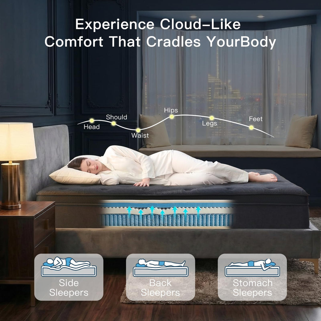 Full Size 12 Inch Memory Foam Hybrid Mattress E1510