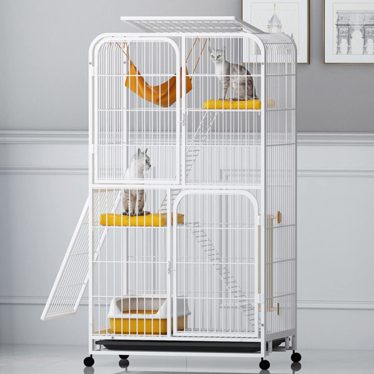 Large 3-Tier Metal Wire Cat Cage with Hammock P592
