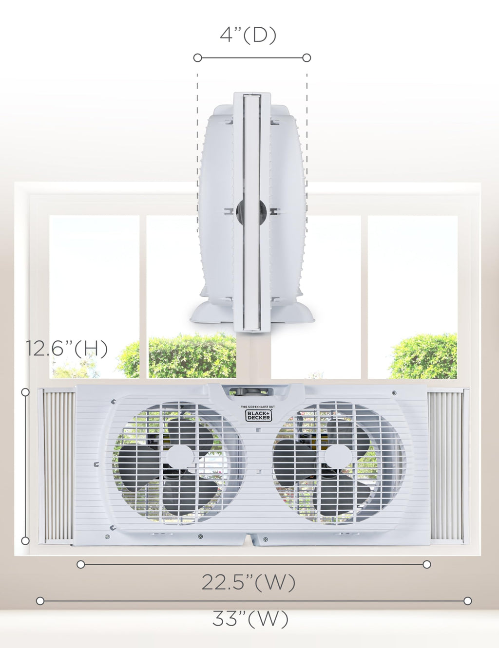 9" Dual Window Fan with 2 Speed Settings U520001