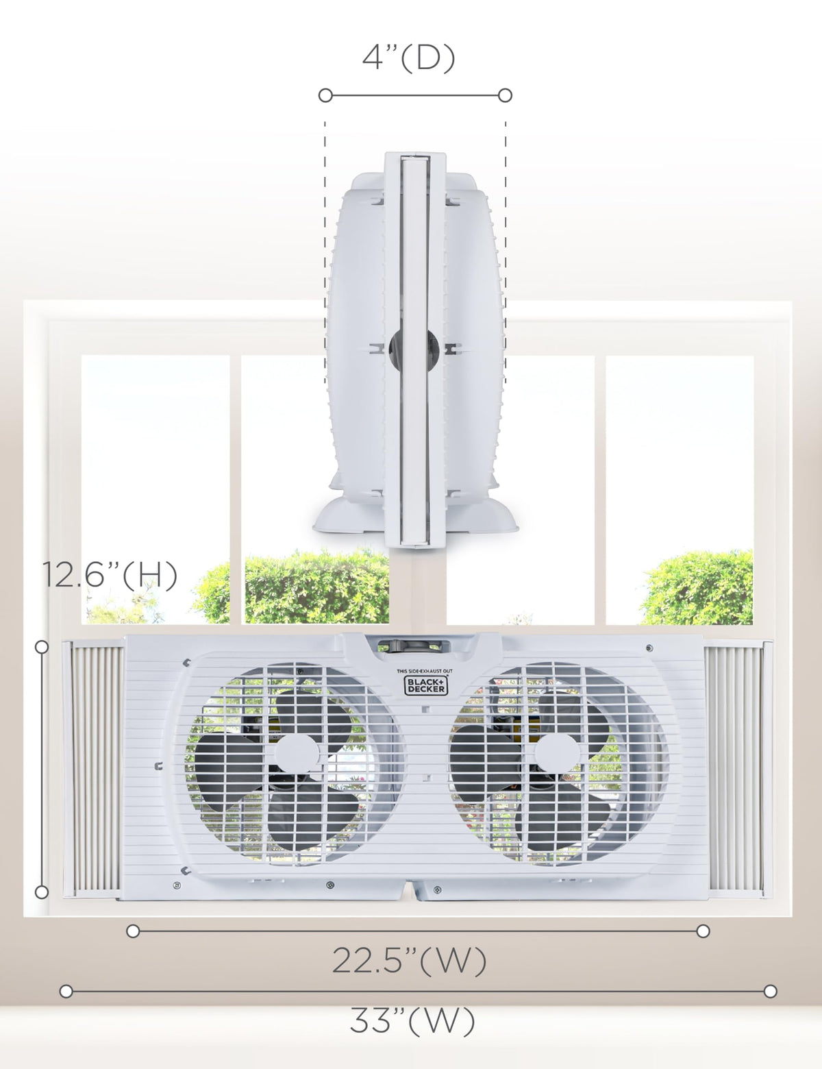 9" Dual Window Fan with 2 Speed Settings U520001