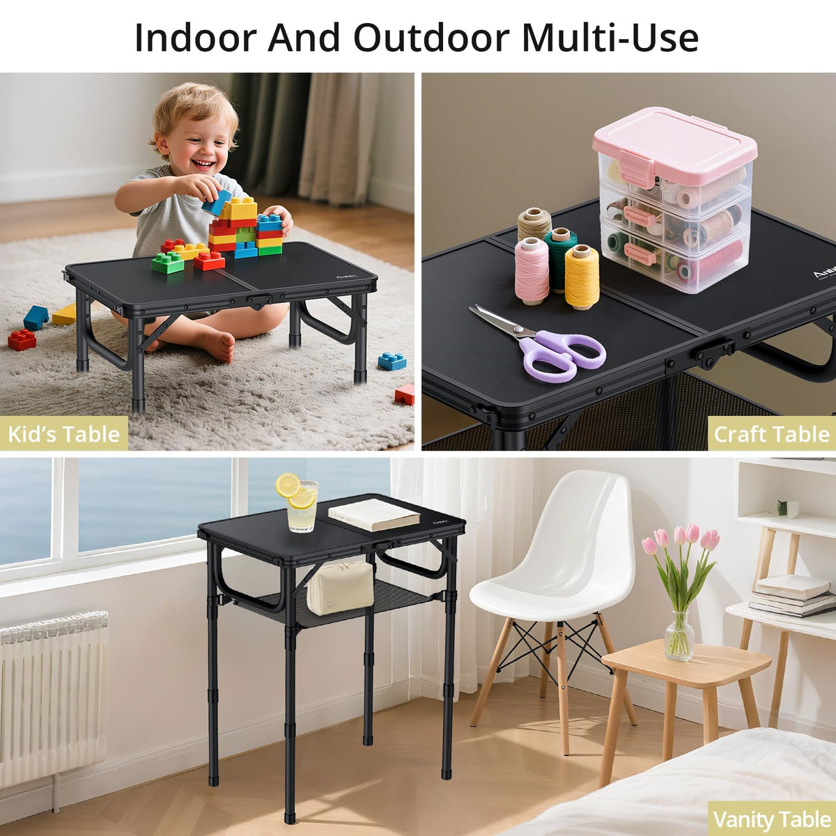 24"X 16" Adjustable Height Folding Camping Table Y859548