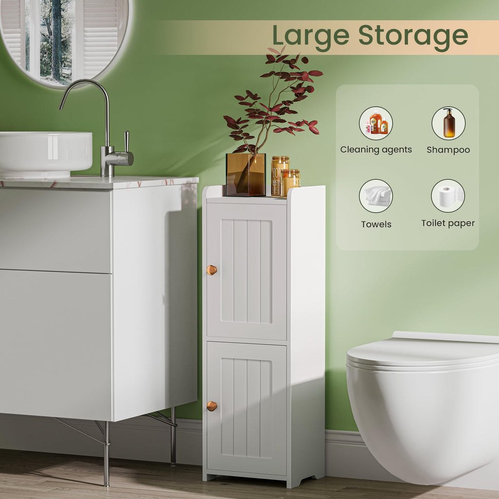 White Bathroom Storage Cabinet with 2 Doors T58000